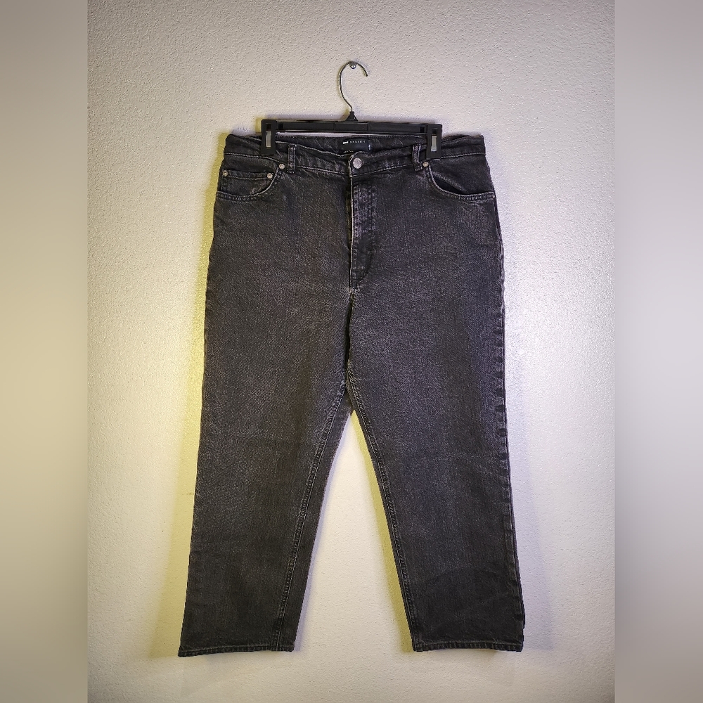 Asos Mid- Rise Straight Leg Black Jeans